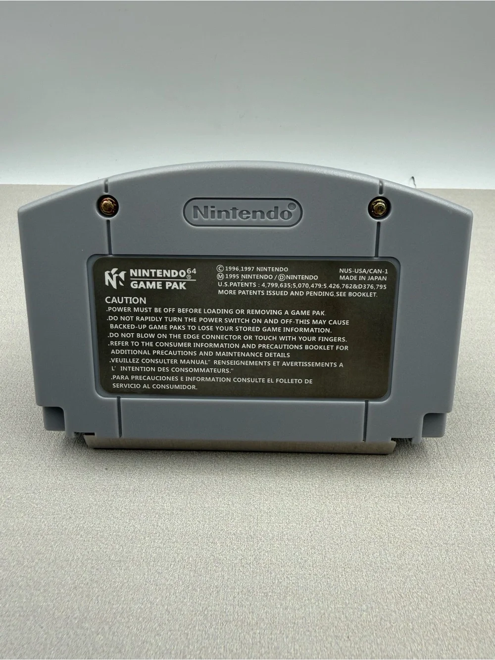 Nintendo Donkey Kong 64 Gray Cartridge with Colorful Label